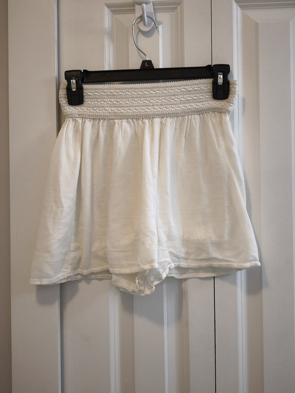 Gentle Fawn - Women's White Smocked Waist Shorts - S